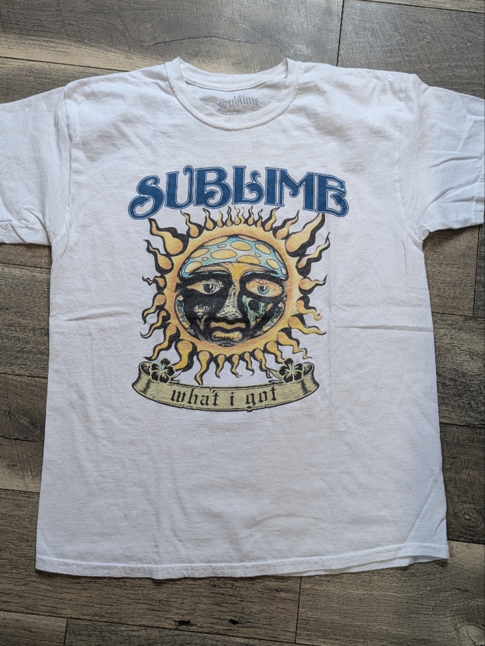 Sublime White Graphic Short Sleeve Tee - Sun Design